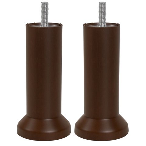 2 Pés Cama Box e Cabeceira Universal Castor Gazin Ortobom Pe de 13cm Tabaco