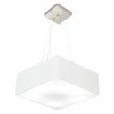 Ver imagem 1 de Lustre Pendente Quadrado Md-4194 Cupula Tecido 12/40x40cm Branca