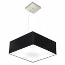 Ver imagem 1 de Lustre Pendente Quadrado Md-4194 Cupula Tecido 12/40x40cm Preto