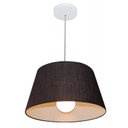 Ver imagem 1 de Lustre Pendente Cone Md-4039 Cupula Tecido 21/40x30cm Preto