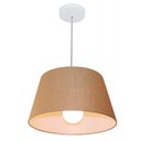 Ver imagem 1 de Lustre Pendente Cone Md-4039 Cupula Tecido 21/40x30cm Palha