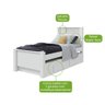 Cama Solteiro Bibox 2 Gavetas Athenas - Lopas Branco - 7
