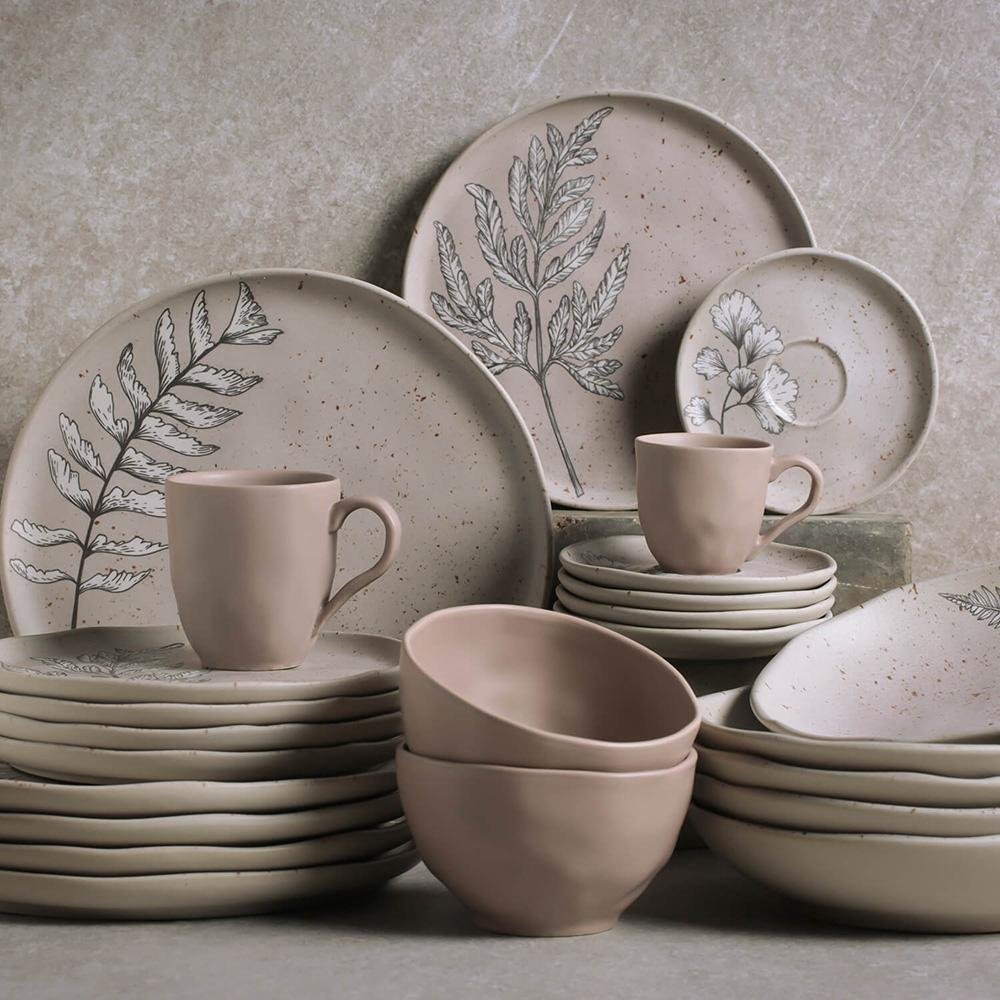 CONJUNTO C/ 6 PRATOS RASO BIO STONEWARE AVENCA Ø 27,5cm - 2