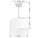 Ver imagem 2 de Lustre Pendente Cilindrico Md-4210 Cupula Tecido 30x25cm Linho Bege