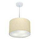 Ver imagem 1 de Lustre Pendente Cilindrico Md-4211 Cupula Tecido 35x25cm Algodao Cru