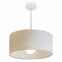Ver imagem 1 de Lustre Pendente Cilindrico 4052 Cupula Tecido 50x21cm Linho Bege