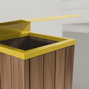 Ver imagem 3 de Lixeira de Madeira Plástia com Tampa Basculante Amarela 68l