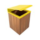 Ver imagem 1 de Lixeira de Madeira Plástia com Tampa Basculante Amarela 68l