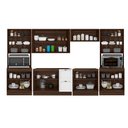 Ver imagem 2 de Cozinha Completa Modulada Estilo Americano 6 Peças Nogueira Branco Unna Poliman