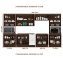 Ver imagem 4 de Cozinha Completa Modulada Estilo Americano 6 Peças Nogueira Branco Unna Poliman