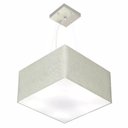 Ver imagem 1 de Lustre Pendente Quadrado Md-4197 Cupula Tecido 25/45x45cm Rustico Cinza