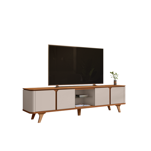 Rack Bancada Roma 2.17m Marrom Off White - Casa D