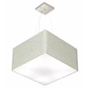 Ver imagem 1 de Lustre Pendente Quadrado Md-4199 Cupula Tecido 30/60x60cm Rustico Cinza