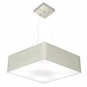 Ver imagem 1 de Lustre Pendente Quadrado Md-4032 Cupula Tecido 15/50x50cm Rustico Cinza