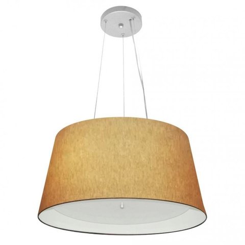 Lustre Pendente Cone Md-4144 Cupula Duplo Tecido 25/50x40cm Palha