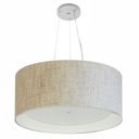Ver imagem 1 de Lustre Pendente Cilindrico Md-4145 Cupula Duplo Tecido 50x25cm Rustico Bege / Br