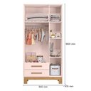 Ver imagem 5 de Berço Americano 4315 e Guarda Roupa 4340 Q Encanto Slim Rosa Acetinado com Colchão Tend Tudo -