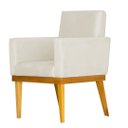 Ver imagem 1 de Poltrona Decorativa para Sala Bella Base Madeira Maciça Corino Divini Decor:bege