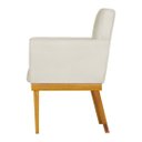 Ver imagem 3 de Poltrona Decorativa para Sala Bella Base Madeira Maciça Corino Divini Decor:bege