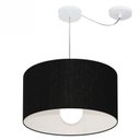 Ver imagem 1 de Lustre Pendente Cilindrico Com Desvio Md-4229 Cupula Tecido 45x30cm Preto