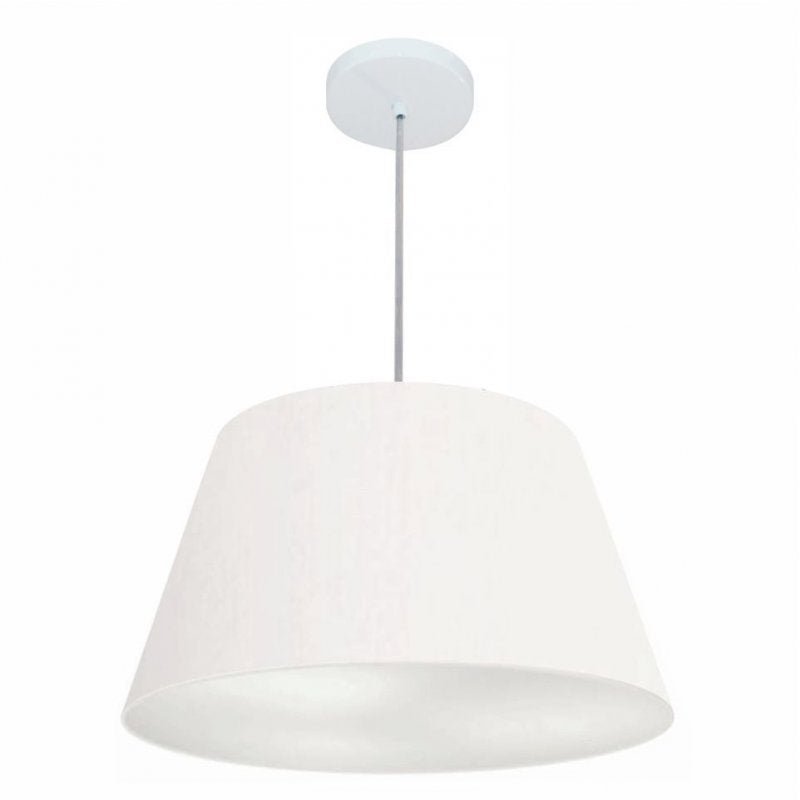 Menor preço em Lustre Pendente Cone Md-4248 Cupula Tecido 30/50x35cm Branco