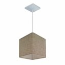 Ver imagem 1 de Lustre Pendente Quadrado Md-4223 Cupula Tecido 15/13x13cm Rustico Bege