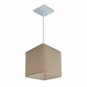 Ver imagem 1 de Lustre Pendente Quadrado Md-4224 Cupula Tecido 16/16x16cm Algodao Cru