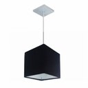 Ver imagem 1 de Lustre Pendente Quadrado Md-4224 Cupula Tecido 16/16x16cm Preto