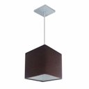 Ver imagem 1 de Lustre Pendente Quadrado Md-4224 Cupula Tecido 16/16x16cm Cafe