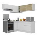 Ver imagem 1 de Armário de Cozinha Completa de Canto com Rodapé Veneza Multimóveis V2094 Branco