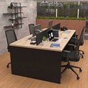 Ver imagem 3 de Conjunto Estação de Trabalho 4 Lugares com 4 Cadeiras Escritório Mesa 120x60cm