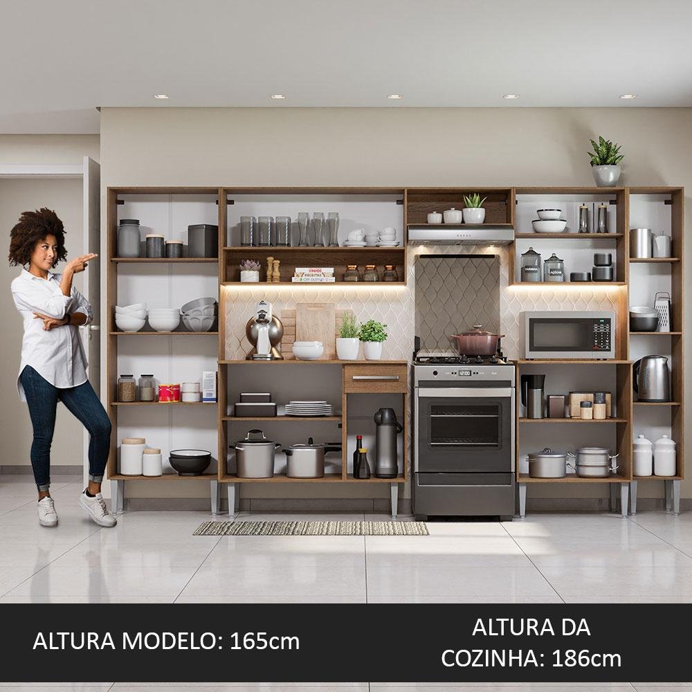 Armário de Cozinha Completa 325cm Rustic Emilly Joy Madesa 01 - 5