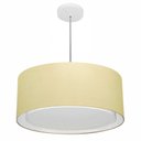 Ver imagem 1 de Lustre Pendente Cilindrico Duplo Md-4294 Cupula Tecido 50x25cm Algodao Cru