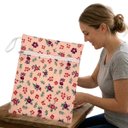 Ver imagem 4 de Saco Impermeável Zíper Roupa Suja Umida Flores Rosa Infantil