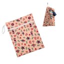 Ver imagem 3 de Saco Impermeável Zíper Roupa Suja Umida Flores Rosa Infantil