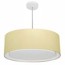 Ver imagem 1 de Lustre Pendente Cilindrico Duplo Md-4297 Cupula Tecido 60x25cm Algodao Cru