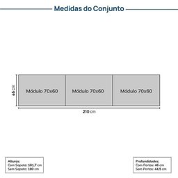 Rack 3 Módulos 4 Portas 2 Gavetas Frame Cabecasa MadeiraMadeira   - 4
