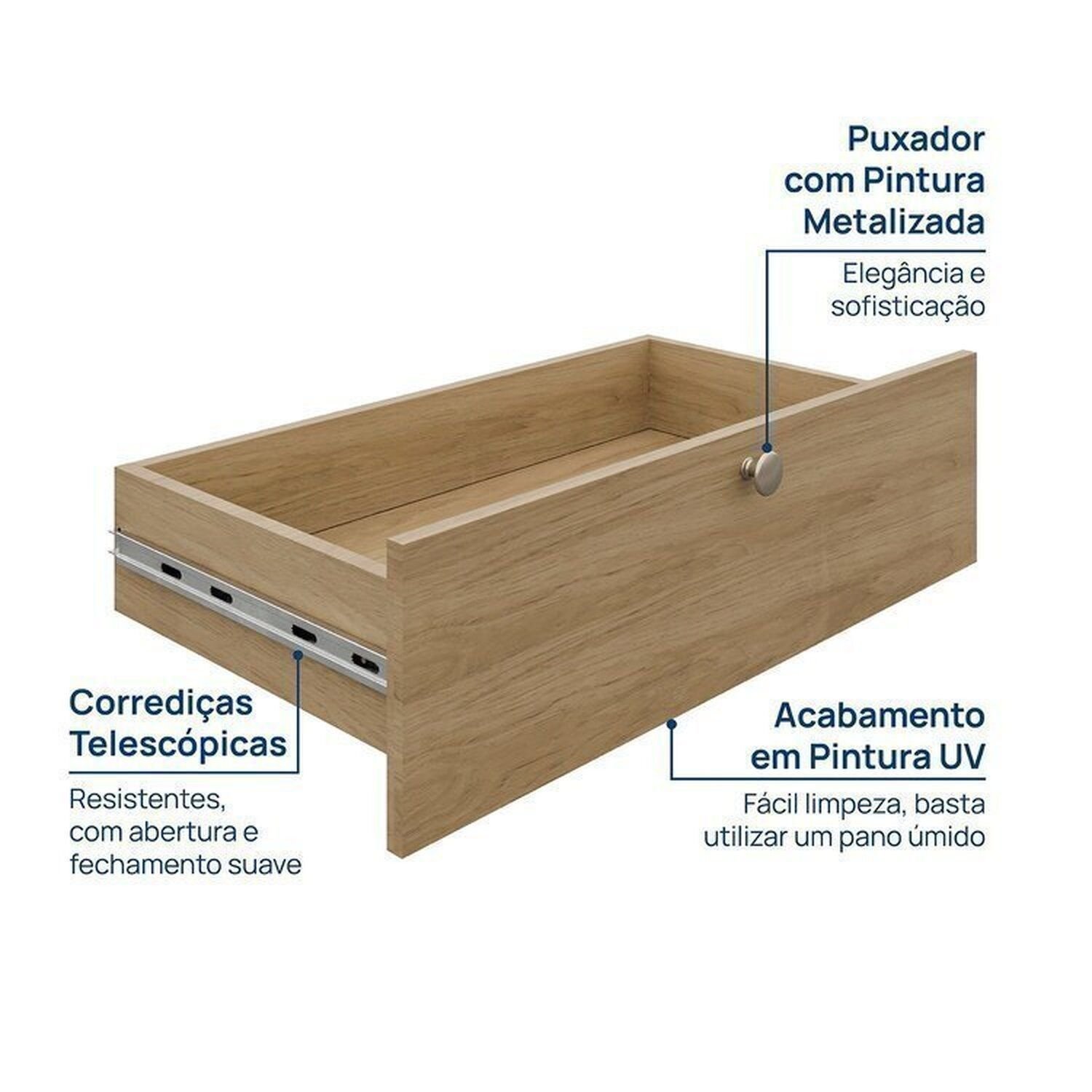 Rack 3 Módulos 4 Portas 2 Gavetas Frame Cabecasa MadeiraMadeira   - 6