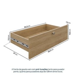 Rack para TV até 75 Polegas Modular 3 Módulos 4 Portas 2 Gavetas Frame CabeCasa MadeiraMadeira - 9