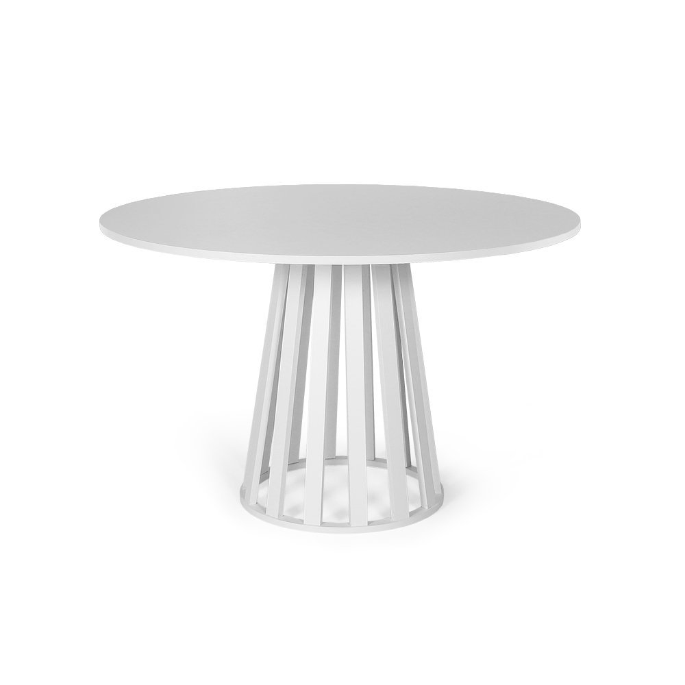 Mesa de Jantar Redonda 4 Lugares 90cm em Mdf Gabi Branca - Straub Web