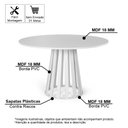 Ver imagem 2 de Mesa de Jantar Redonda 90cm 4 Lugares Gabi MDF Branca - Straub Web