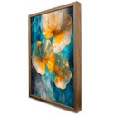 Ver imagem 1 de Quadro Decorativo Caixa Floral Luxo Flores Amarela e Azul Tacolado Moldura Caixa 3cm Madeira com Vid