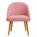 Ver imagem 4 de Kit 08 Cadeiras Poltrona de Jantar Lua Suede Rosa Pé Palito Dal Poz Estofados