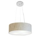 Ver imagem 1 de Lustre Pendente Cilindrico Md-4181 Cupula Tecido 40x15cm Rustico Bege