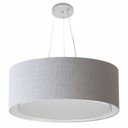 Ver imagem 1 de Lustre Pendente Cilindrico Duplo Md-4126 Cupula Tecido 80x30cm Rustico Cinza