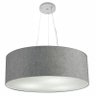 Lustre Pendente Cilindrico Md-4010 Cupula Tecido 60x21cm Rustico Cinza - 1