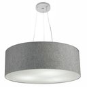 Ver imagem 1 de Lustre Pendente Cilindrico Md-4070 Cupula Tecido 80x30cm Rustico Cinza