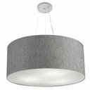 Ver imagem 1 de Lustre Pendente Cilindrico Md-4135 Cupula Tecido 70x30cm Rustico Cinza