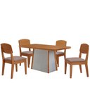 Ver imagem 2 de Mesa de Jantar Diane 120cm Tampo Mdf Laminado com 4 Cadeiras Copper Moderna Mobília