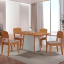 Ver imagem 1 de Mesa de Jantar Diane 120cm Tampo Mdf Laminado com 4 Cadeiras Copper Moderna Mobília